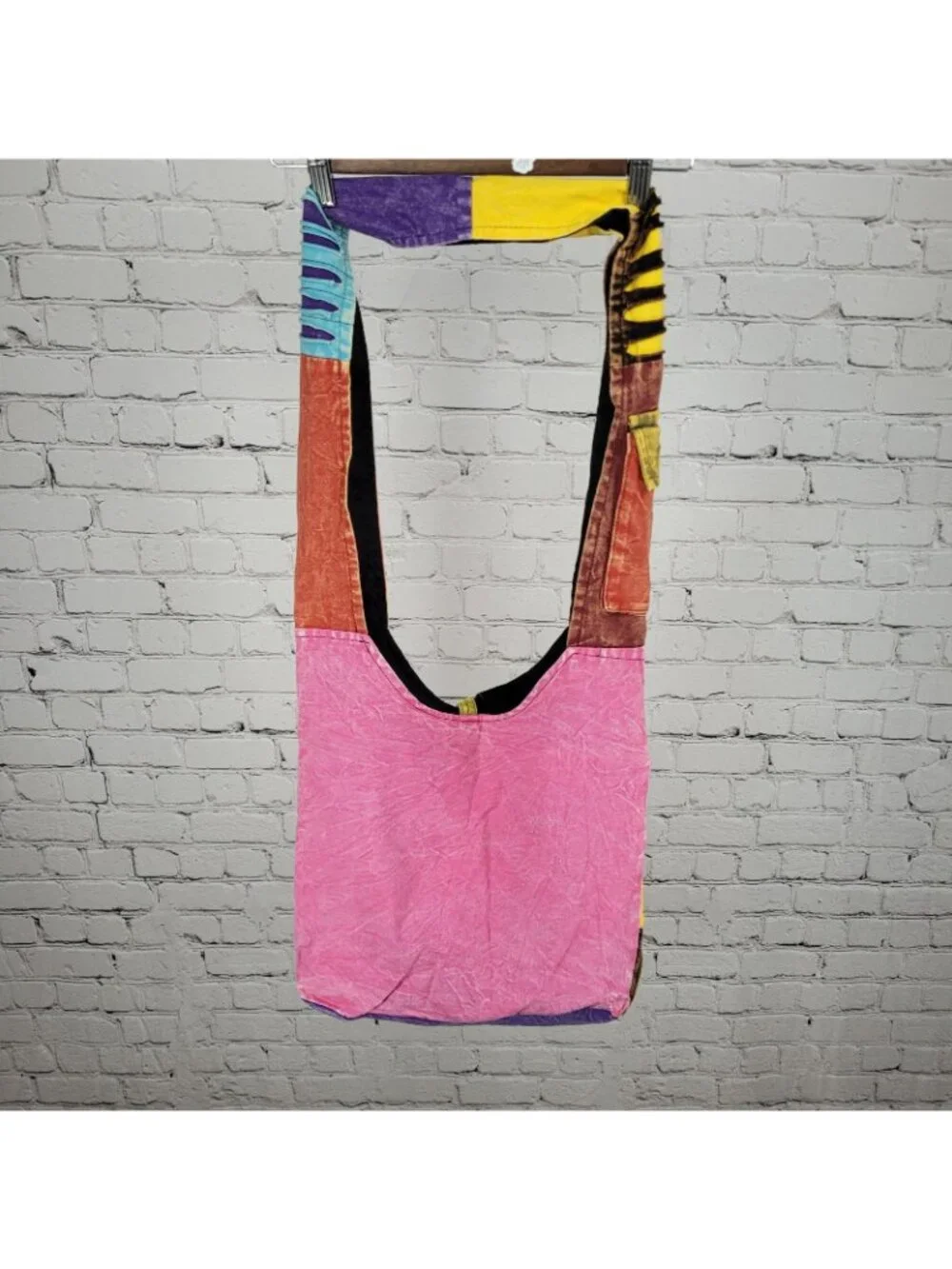 Multicolor Cotton Embroidered Owl Boho Zipped Crossbody Hobo Tote Bag Nepal Made